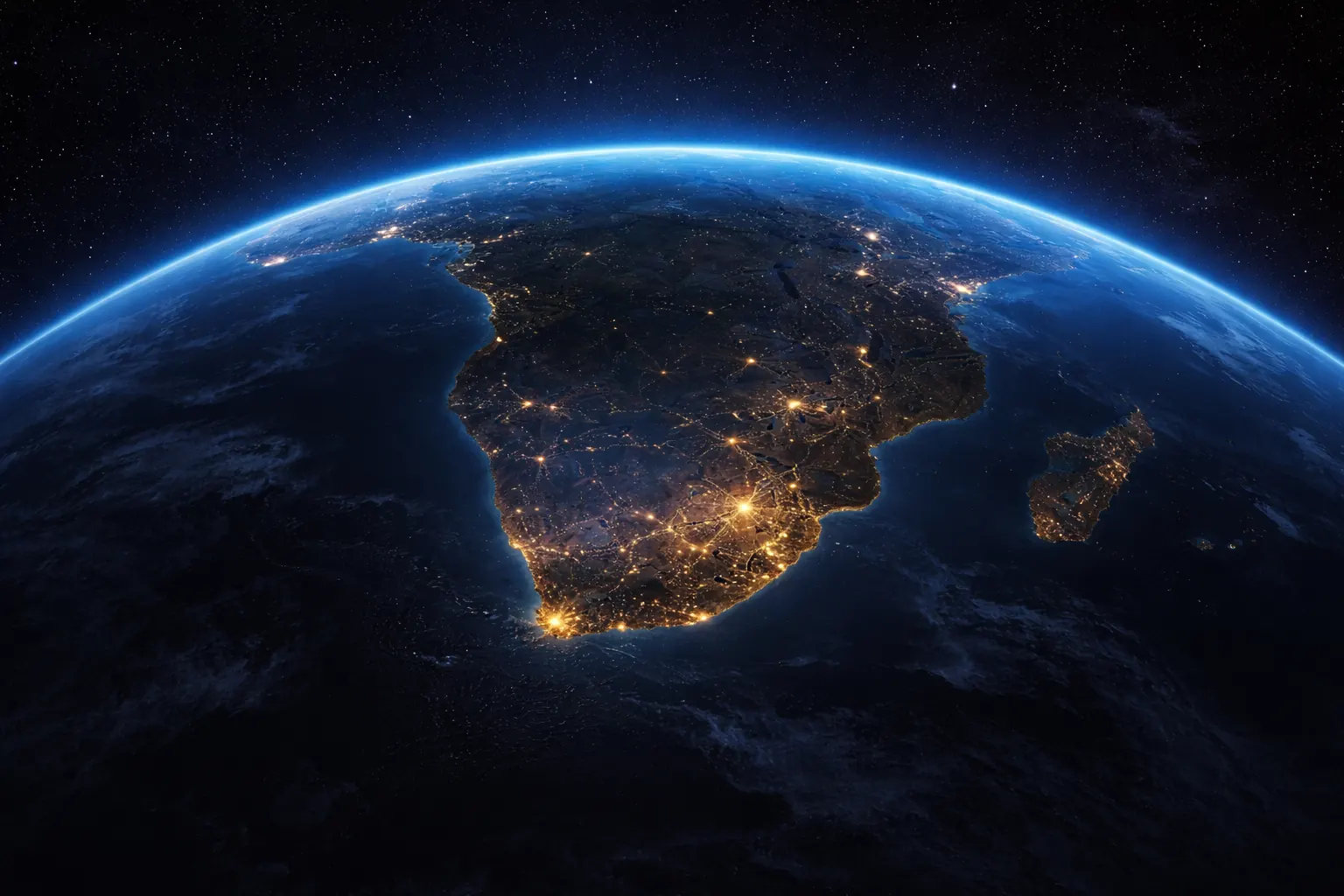 Map showing the Intelsat 20 satellite footprint over South Africa for DStv